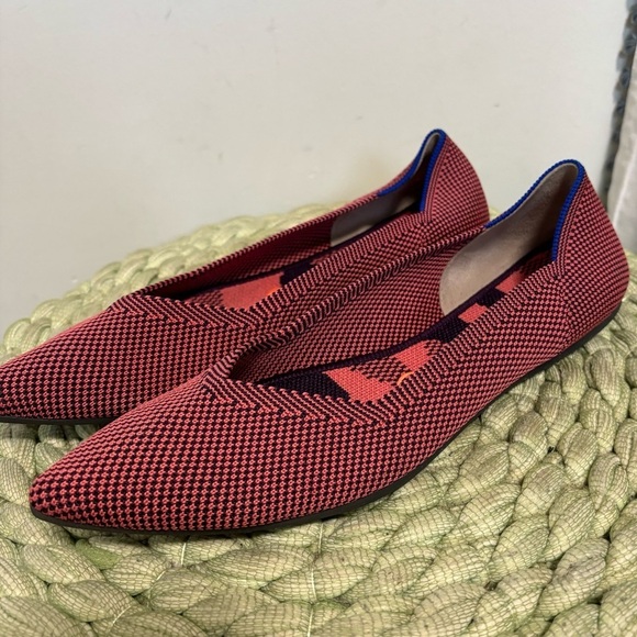 Rothy's The Point Rose Double Stitch Point Toe Slip On Knit Flats - Picture 2 of 15
